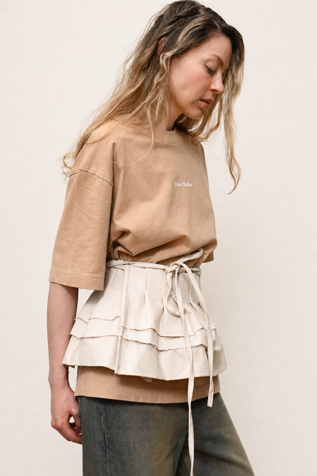Wrap around denim skirt
